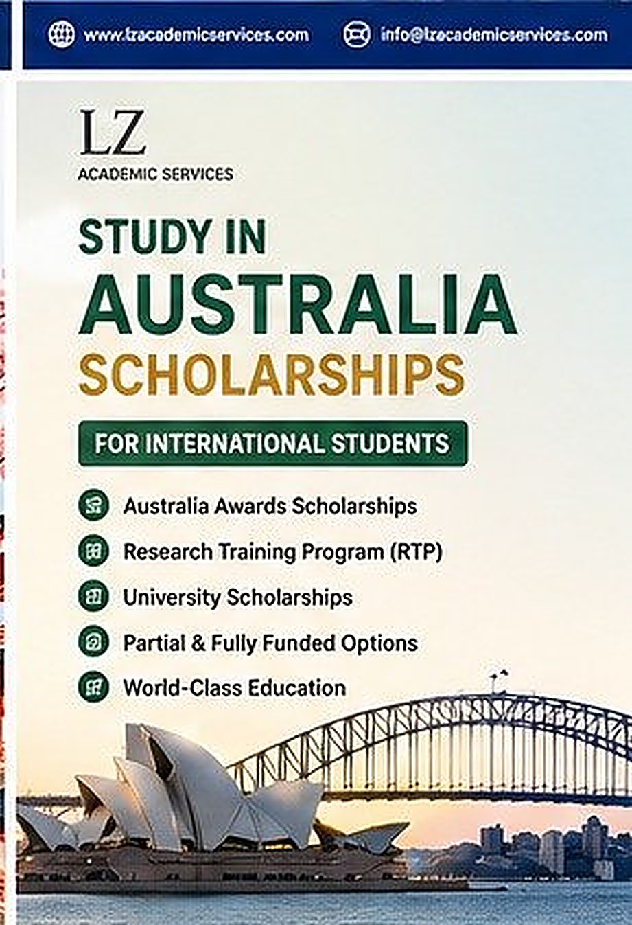 Study in Australia scholarships flyer