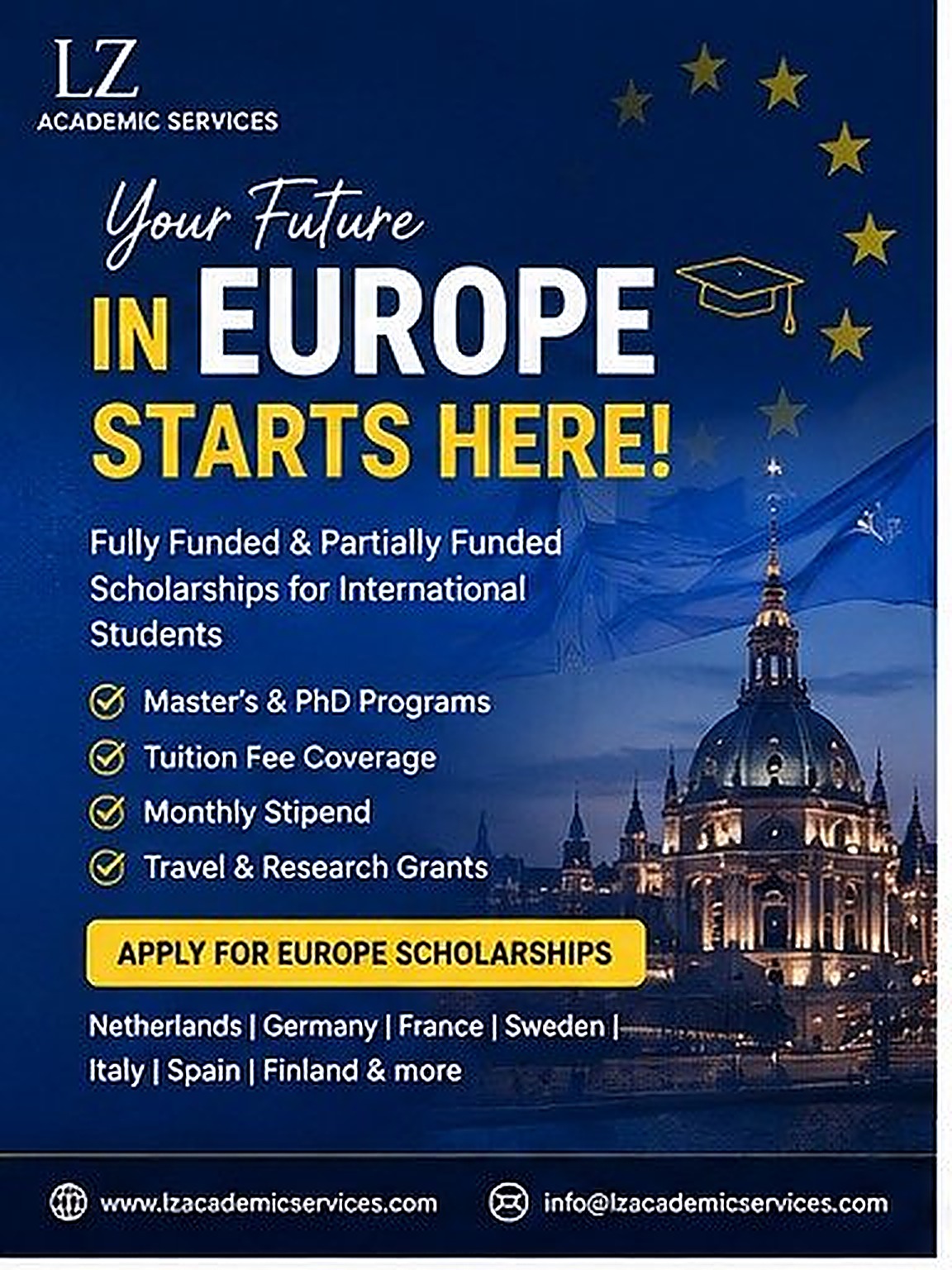 Your future in Europe starts here flyer